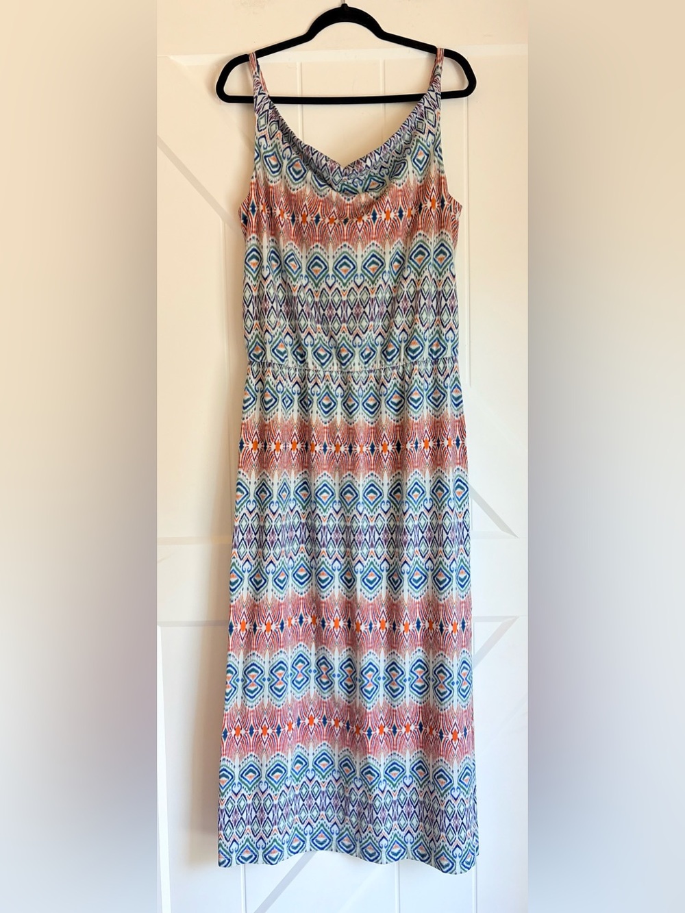 Cabi Printed Sleeveless Maxi Dress Adjustable Strap Medium